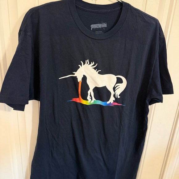 Blue Short Sleeve Tee with Graphic Design - Picture 3 of 7